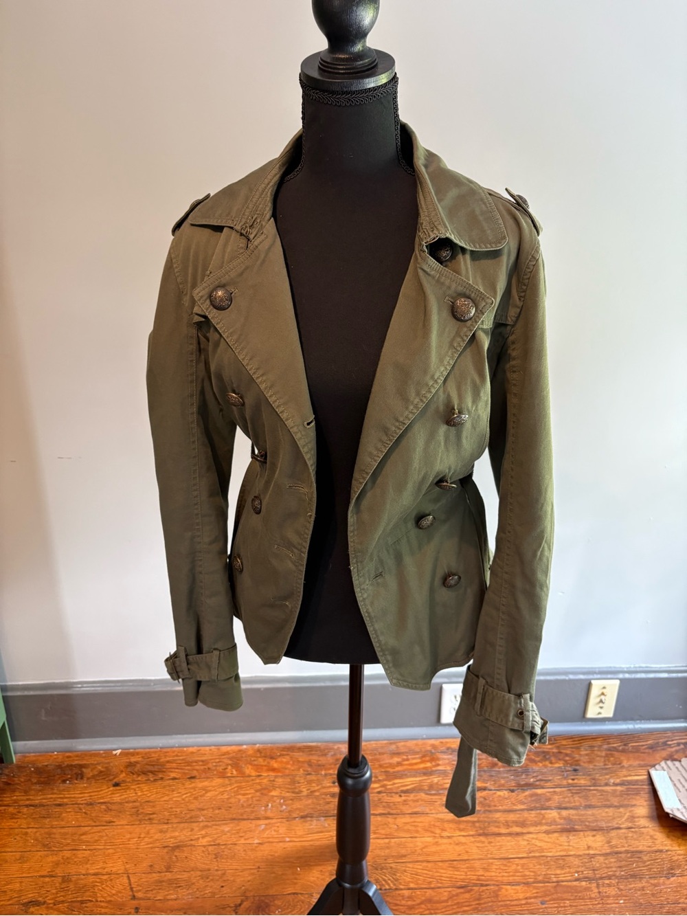 Miss Sixty Olive Green Double-Breasted Utility Jacket size M - Picture 4 of 10